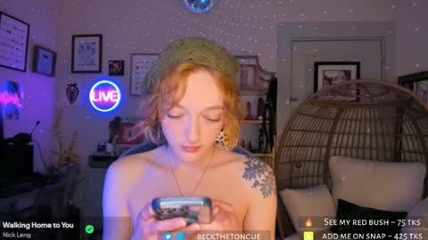 Snapshot of beckthetongue chatting on 03.21.26 Beck the tongue online show from 03.21.26