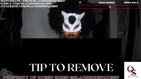 Snapshot of blacksirenqueen chatting on 10.26.25 Queen Siren online show from 10.26.25