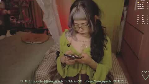 Snapshot of blushing_nymph chatting on 06.26.26 Im Nym Justa nymph on twitter and IG online show from 06.26.26