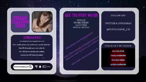 Lex Vive foxygamer cb online show from 07.18.26