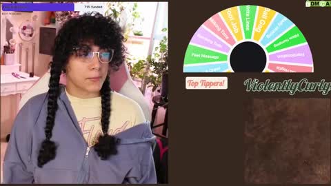 Snapshot of violentlycurly chatting on 12.31.24 Curly the Coin Operated Toy online show from 12.31.24