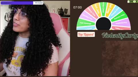 Snapshot of violentlycurly chatting on 01.24.25 Curly the Coin Operated Toy online show from 01.24.25