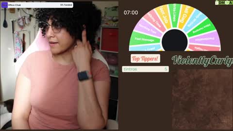 Snapshot of violentlycurly chatting on 02.26.25 Curly the Coin Operated Toy online show from 02.26.25