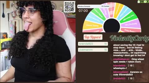 Snapshot of violentlycurly chatting on 03.01.25 Curly the Coin Operated Toy online show from 03.01.25