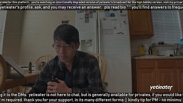 Snapshot of yetieater chatting on 01.07.25 yetieater online show from 01.07.25