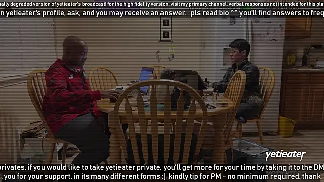 Snapshot of yetieater chatting on 01.26.25 yetieater online show from 01.26.25