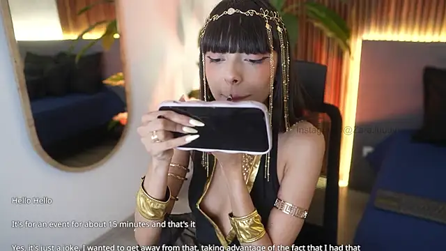 Snapshot of ZaraLuuv chatting on 10.27.25 ZaraLuuv online show from 10.27.25